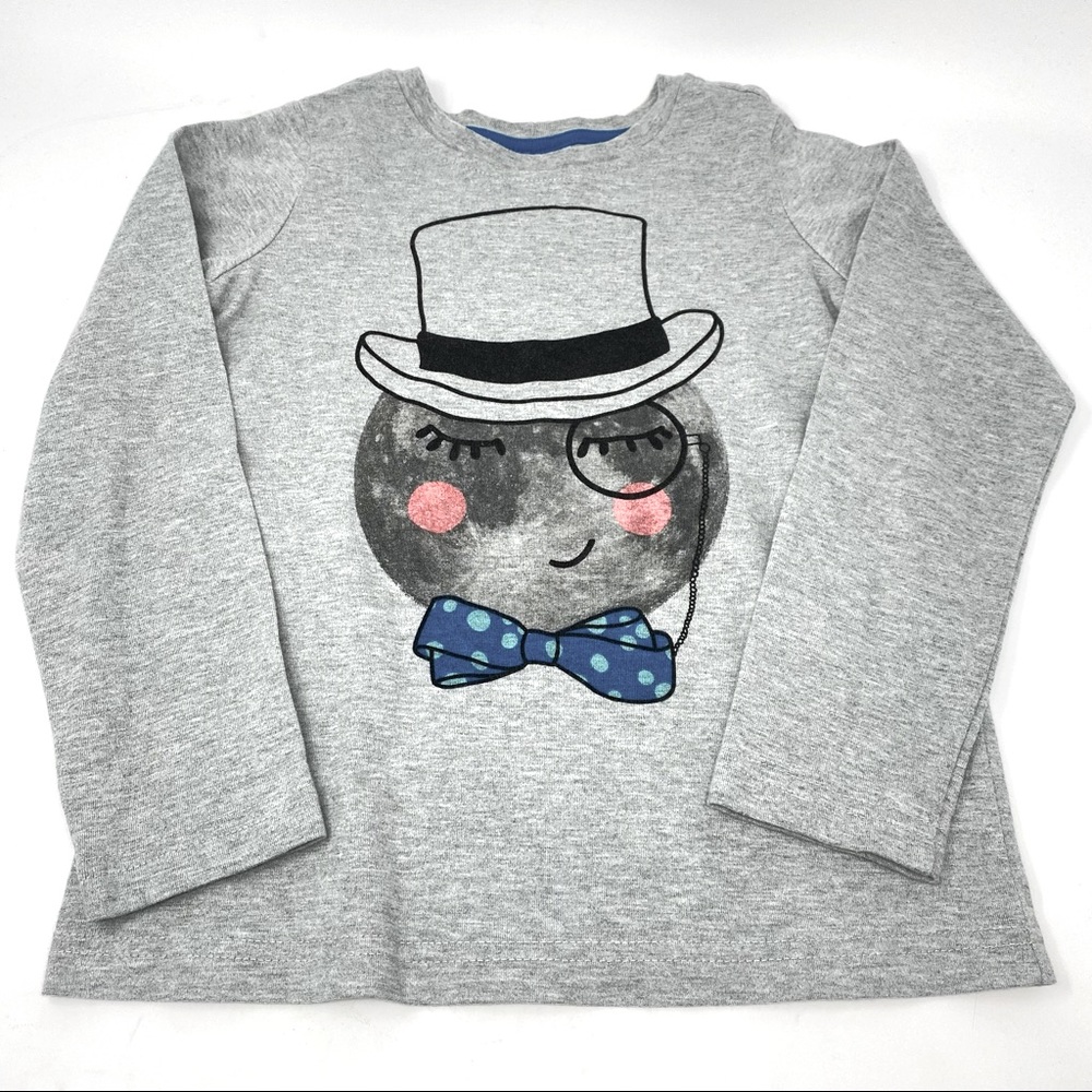 Hanna Andersson Mr. Man on the Moon long sleeve tee shirt 6-7